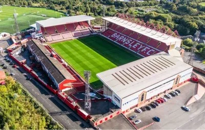 Sân vận động Oakwell nhìn từ trên cao, biểu tượng của Barnsley FC