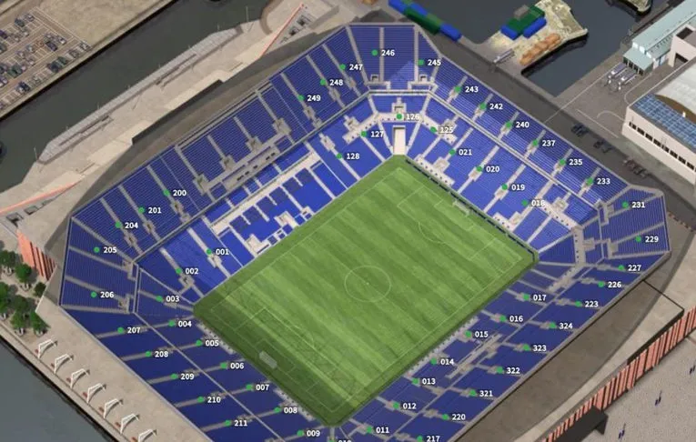 Sơ đồ chỗ ngồi chi tiết sân vận động Hill Dickinson, đảm bảo tầm nhìn hoàn hảo cho CĐV Everton