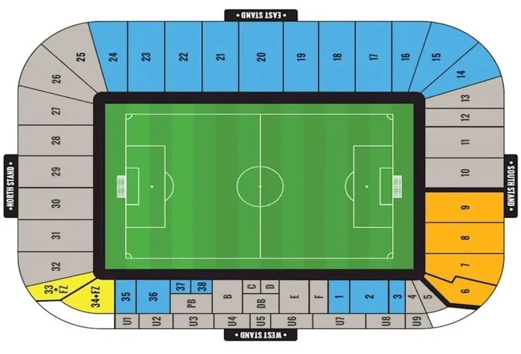 Sơ đồ chỗ ngồi Coventry Building Society Arena
