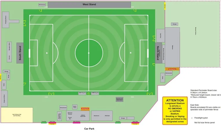 Sơ đồ chỗ ngồi sân Longmead Stadium, hướng dẫn vị trí lý tưởng cho người hâm mộ Tonbridge Angels