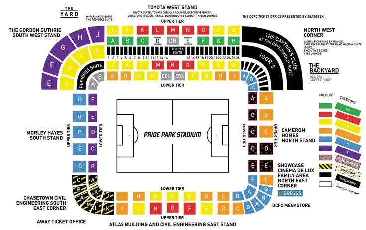 Sơ đồ chỗ ngồi sân Pride Park