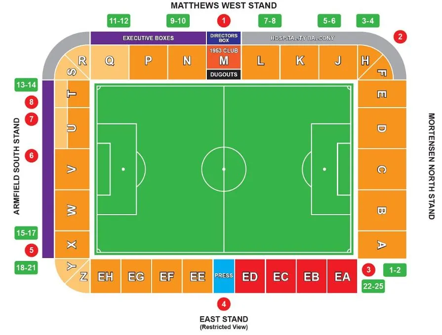 Sơ đồ chỗ ngồi sân vận động Bloomfield Road